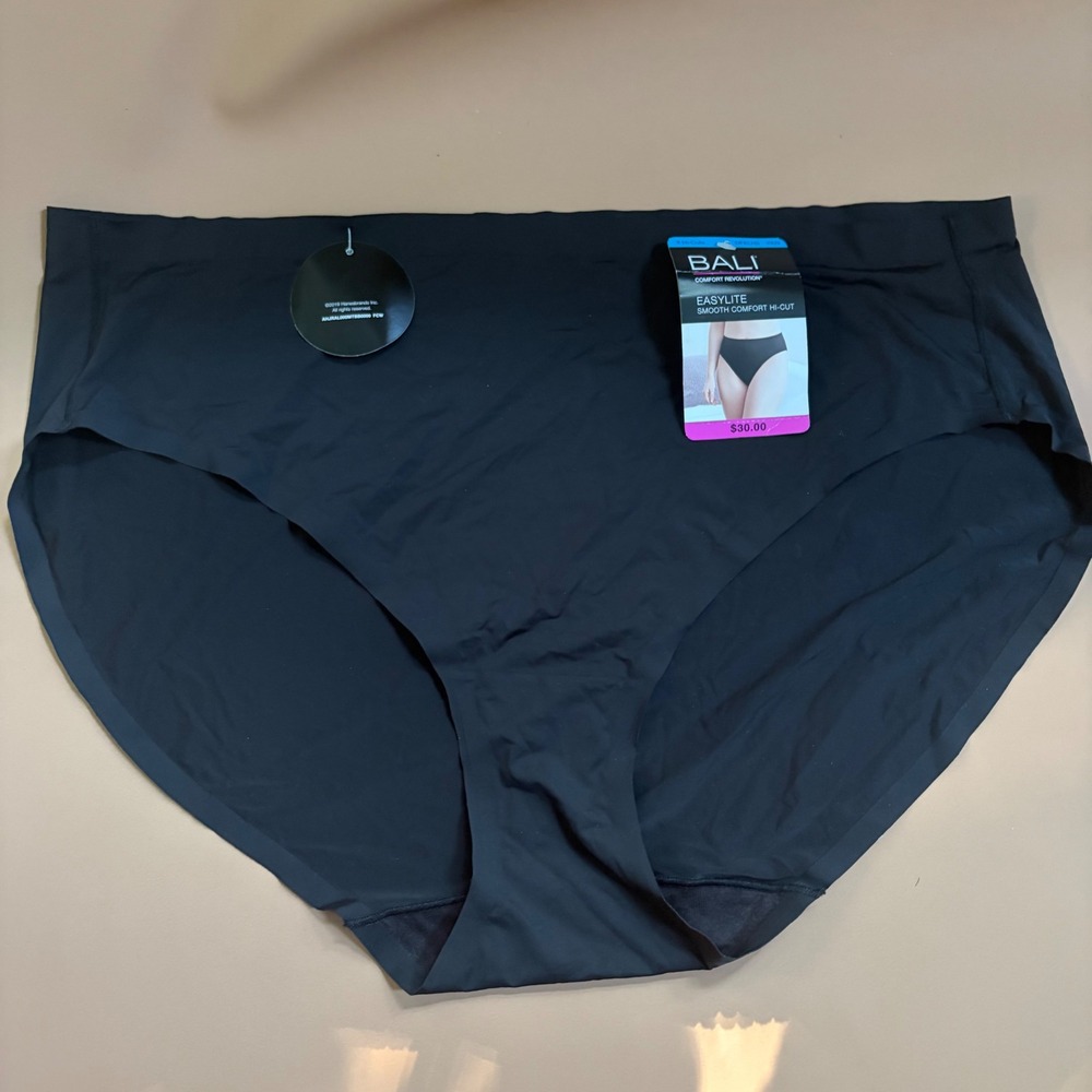 Bali Comfort Revolution Easylite Smooth Comfort Hi-Cut Panty Black 2X/9 DFELH3